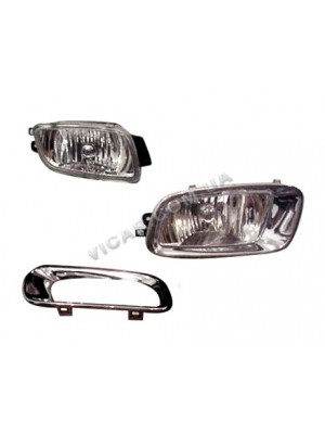 Противотуманки с хромированными крышками Mitsubishi Pajero III (01-06)
